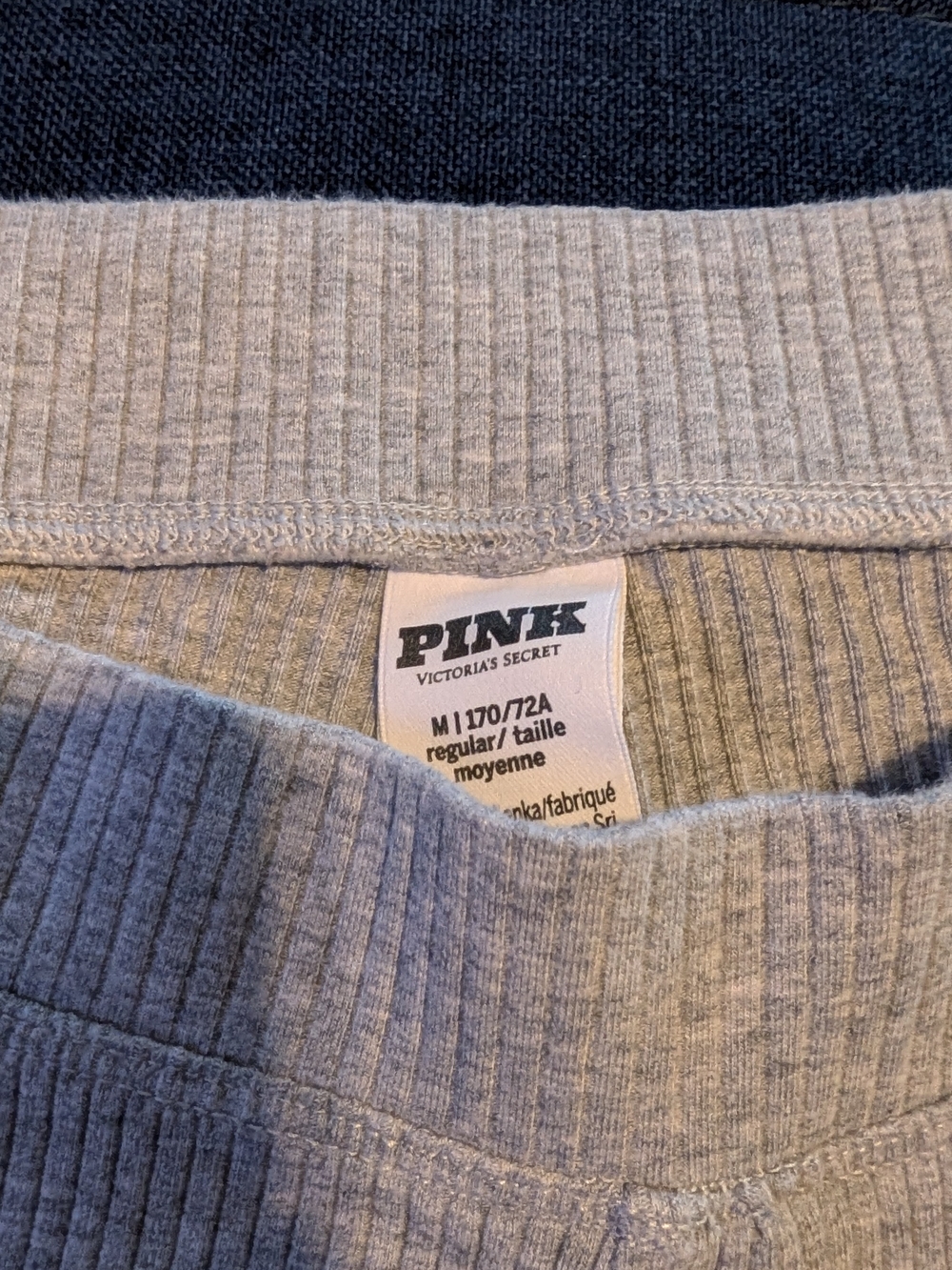 PINK Victoria's Secret Light Gray Ribbed Boot Cut Pants, Medium